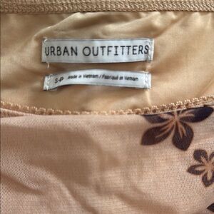 Urban Outfitters Tan and Brown Floral mini skirt